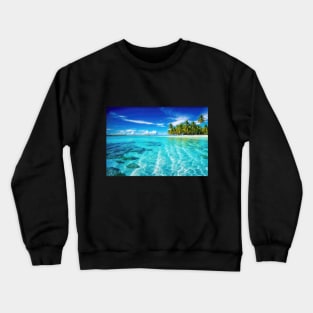 Clear Water with a Tropical Island and Blue Sky - Landscape Crewneck Sweatshirt